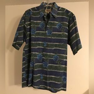 Campia Moda Hawaiian Style Button Down Short Sleeve Shirt